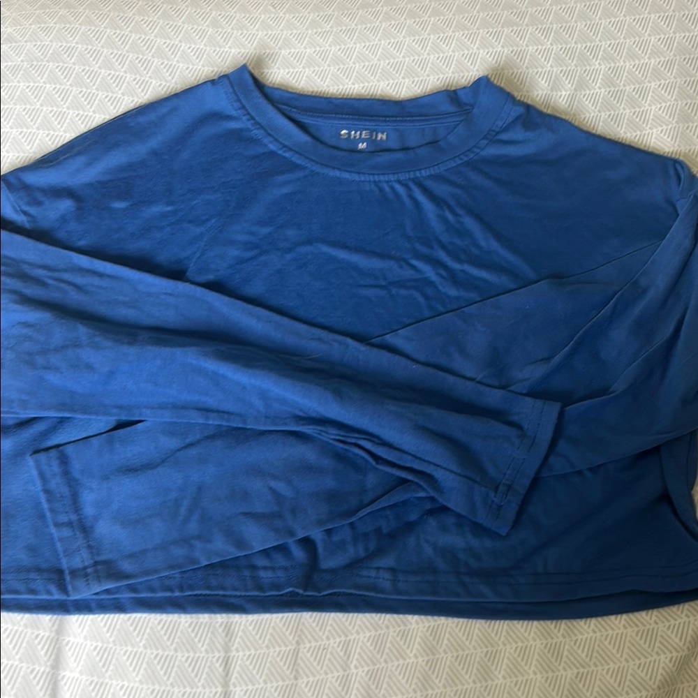 SHEIN Blue Long Sleeve Top